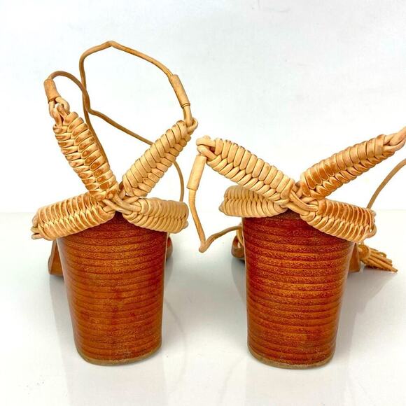 ZIMMERMANN Wrap Weave Leather Sandal Block Heel - Picture 11 of 16